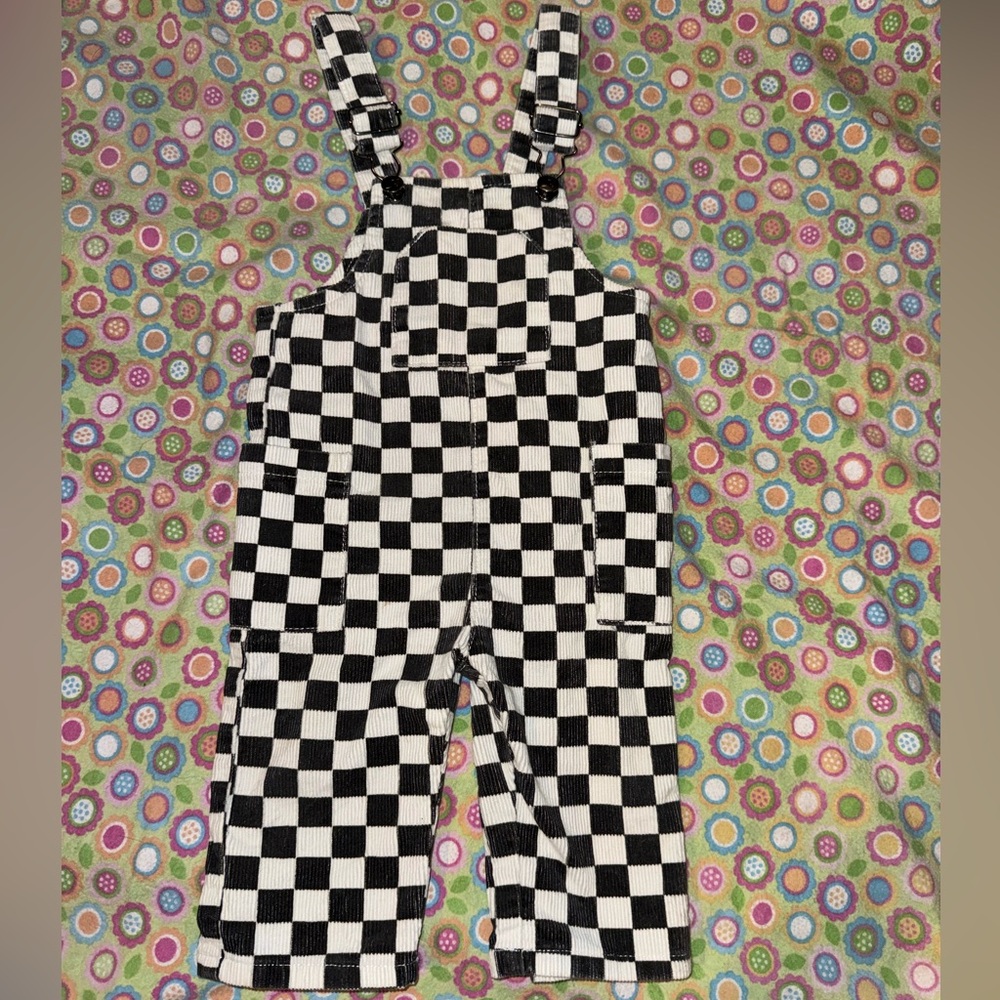 12-18m Checkered Overalls